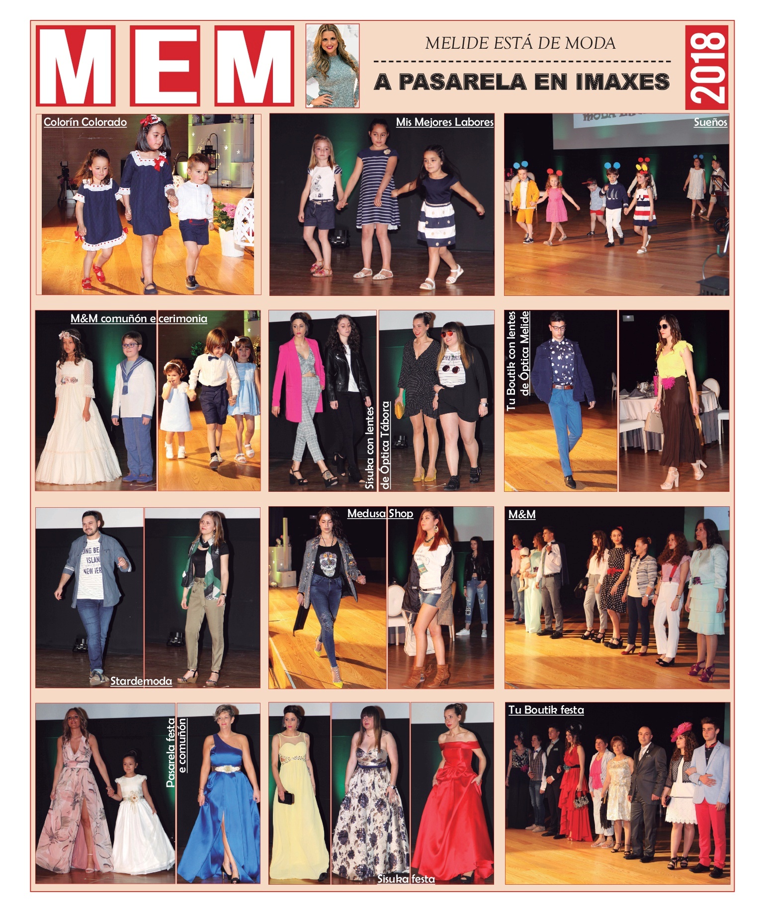 Imaxes da cuarta edición do desfile Melide Está de Moda Primavera-Verán 2018 na Casa da Cultura da vila